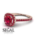 Cushion Ruby Halo Engagement Ring - Jade No. 56 image 10