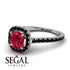 Cushion Ruby Halo Engagement Ring - Jade No. 42