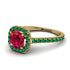 Cushion Ruby Halo Engagement Ring - Jade No. 25