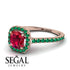 Cushion Ruby Halo Engagement Ring - Jade No. 26 image 10