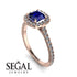 Cushion Sapphire Halo Engagement Ring - Jade No. 14 image 2
