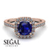 Cushion Sapphire Halo Engagement Ring - Jade No. 14