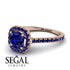 Cushion Sapphire Halo Engagement Ring - Jade No. 74 image 10