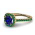 Cushion Sapphire Halo Engagement Ring - Jade No. 28
