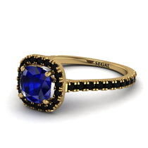 Cushion Sapphire Halo Engagement Ring - Jade No. 43 image 1