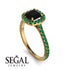 Cushion Black Diamond Halo Engagement Ring - Jade No. 22 image 2