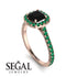 Cushion Black Diamond Halo Engagement Ring - Jade No. 23 image 2
