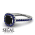 Cushion Black Diamond Halo Engagement Ring - Jade No. 69 image 10