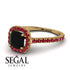 Cushion Black Diamond Halo Engagement Ring - Jade No. 52 image 10