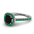 Cushion Black Diamond Halo Engagement Ring - Jade No. 24