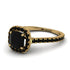 Cushion Black Diamond Halo Engagement Ring - Jade No. 37 image 1