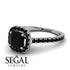 Cushion Black Diamond Halo Engagement Ring - Jade No. 39 image 10