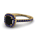 Cushion Black Diamond Halo Engagement Ring - Jade No. 67