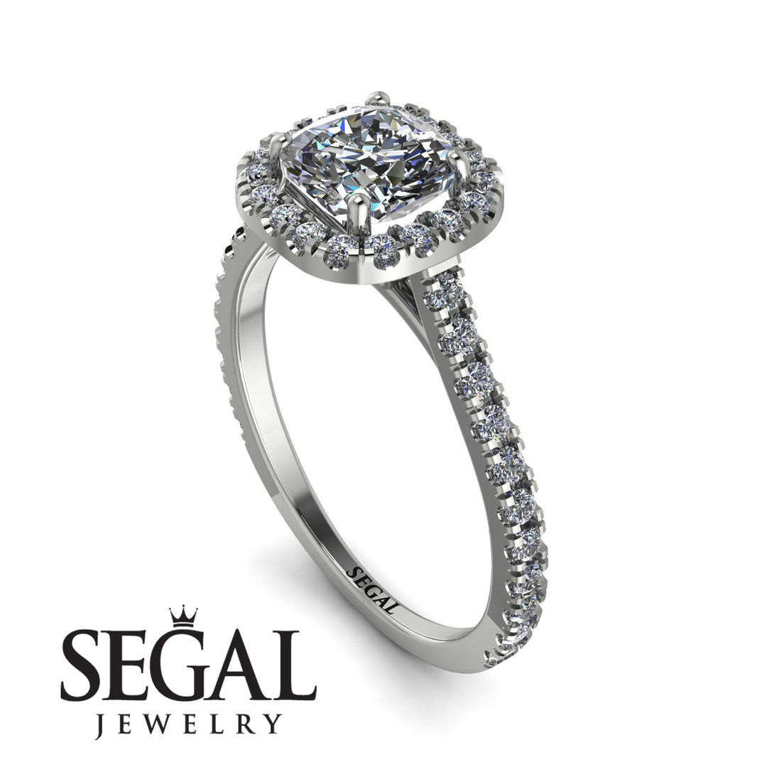 Cushion Diamond Halo Engagement Ring - Jade No. 3
