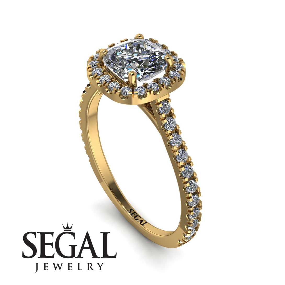 Cushion Diamond Halo Engagement Ring - Jade No. 1