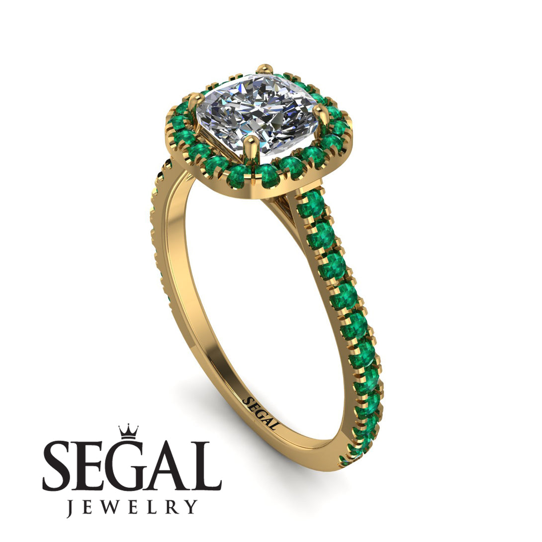 Cushion Diamond Halo Engagement Ring - Jade No. 16