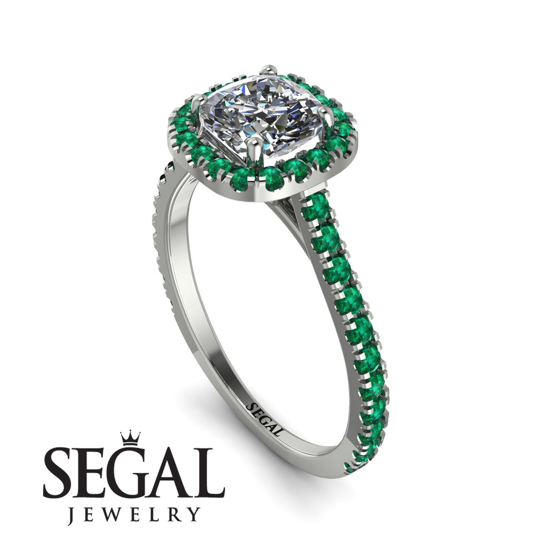 Cushion Diamond Halo Engagement Ring - Jade No. 18