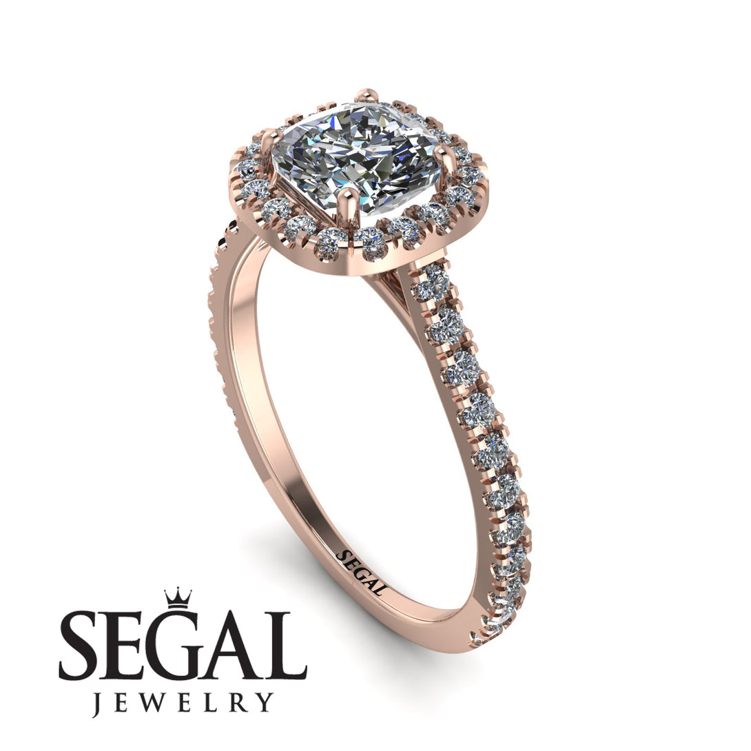 Cushion Diamond Halo Engagement Ring - Jade No. 2