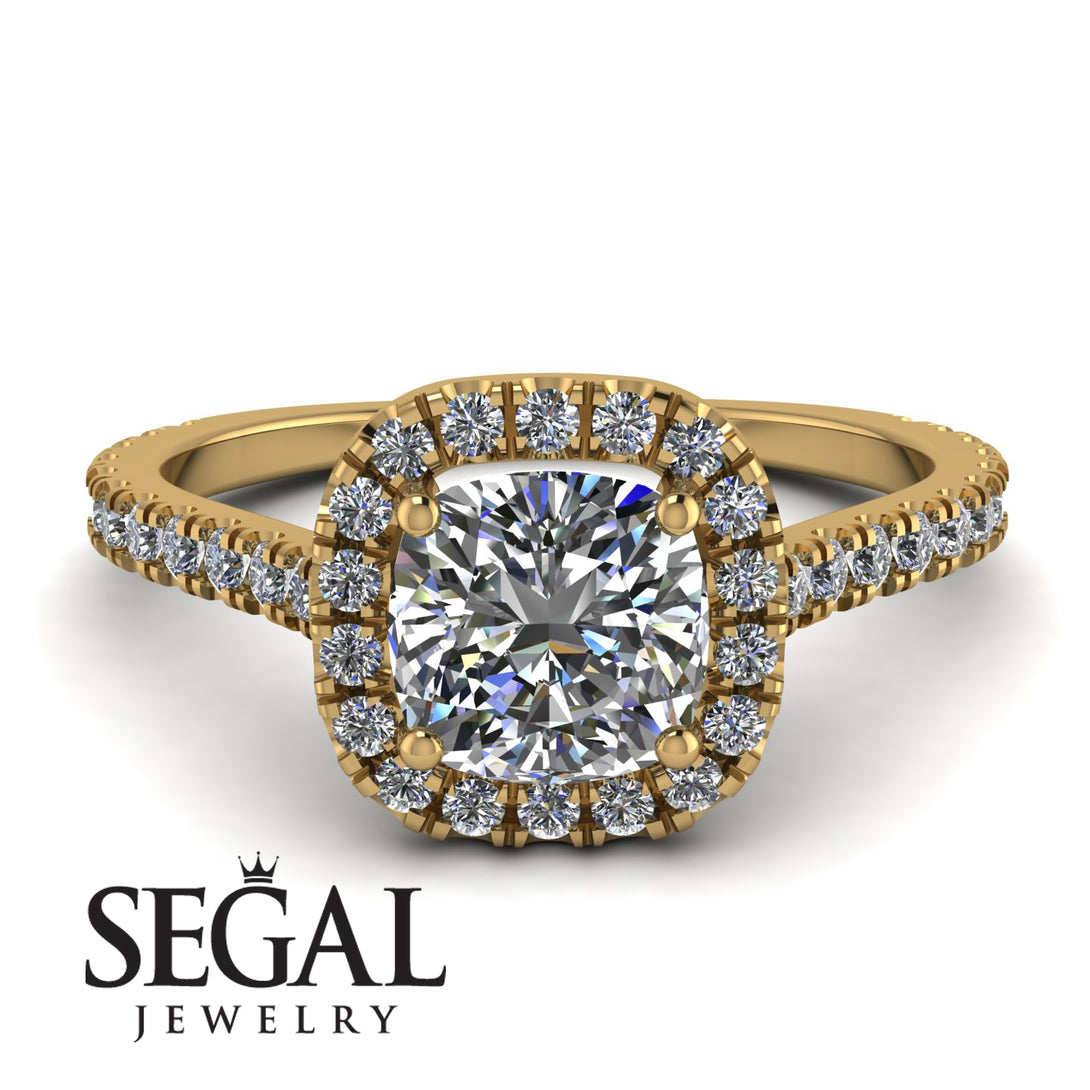 Cushion Diamond Halo Engagement Ring - Jade No. 1