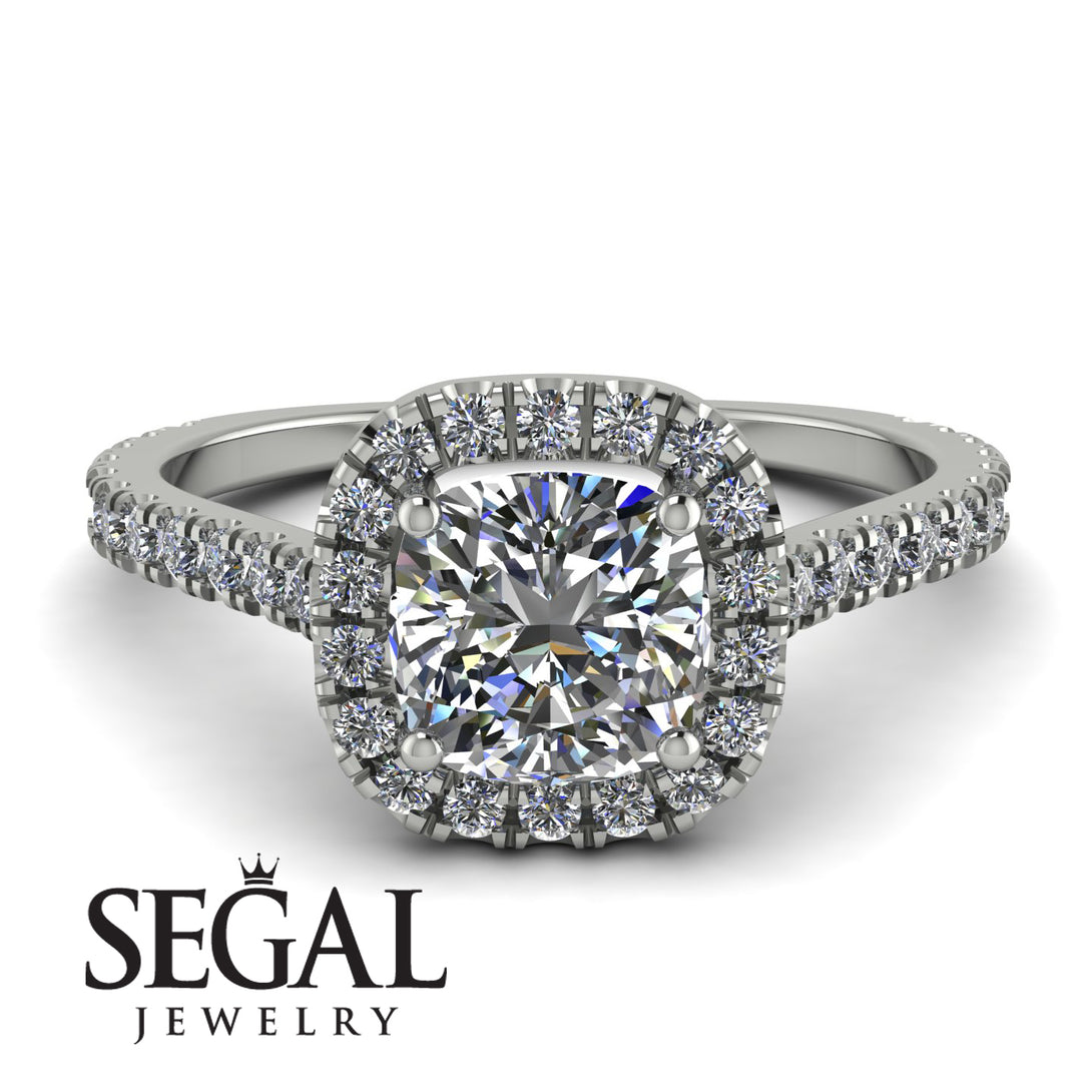 Cushion Diamond Halo Engagement Ring - Jade No. 3