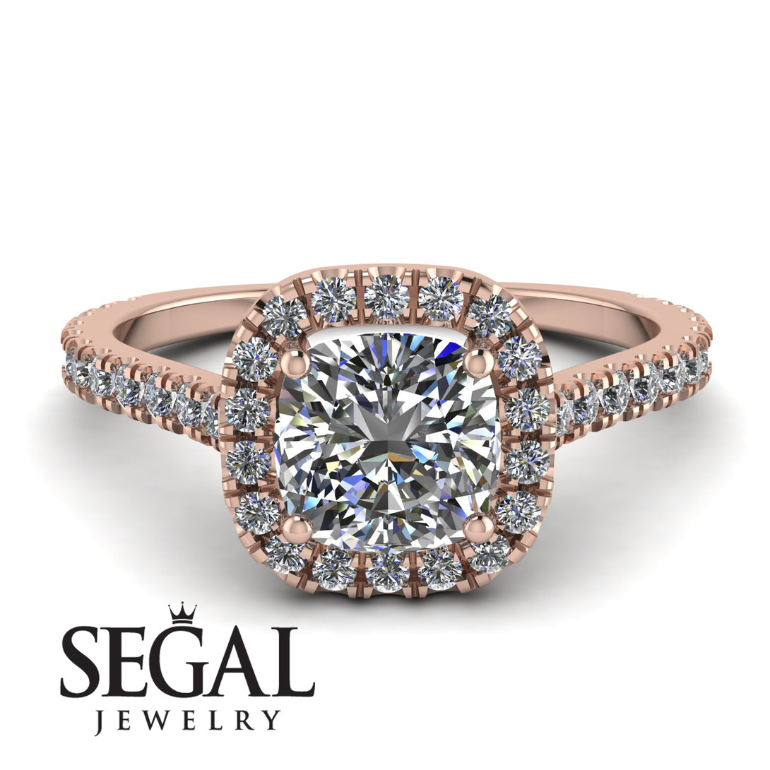 Cushion Diamond Halo Engagement Ring - Jade No. 2