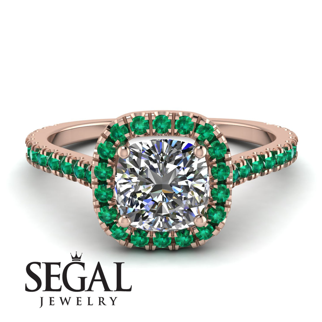 Cushion Diamond Halo Engagement Ring - Jade No. 17