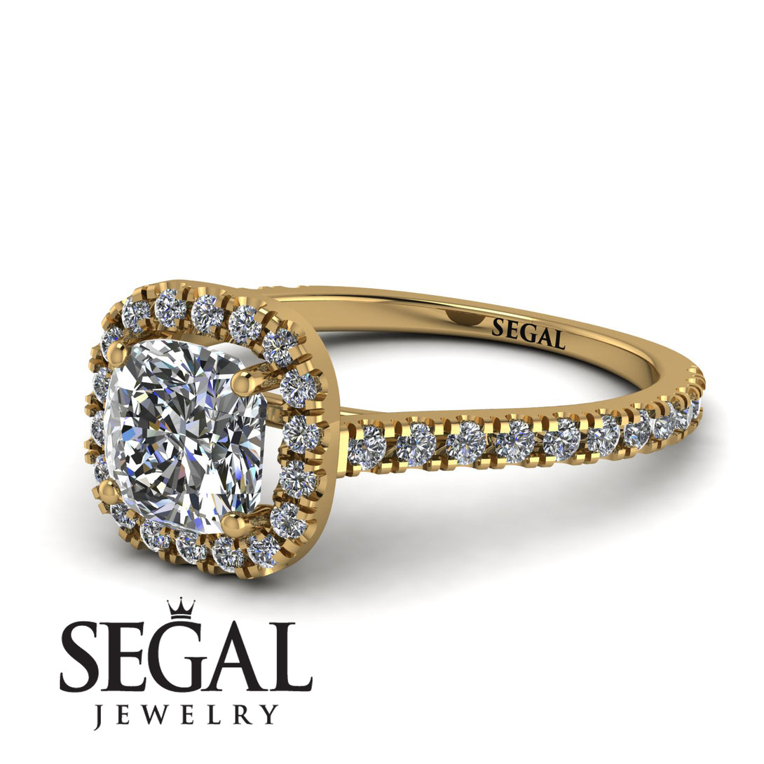 Cushion Diamond Halo Engagement Ring - Jade No. 1