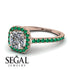 Cushion Diamond Halo Engagement Ring - Jade No. 17