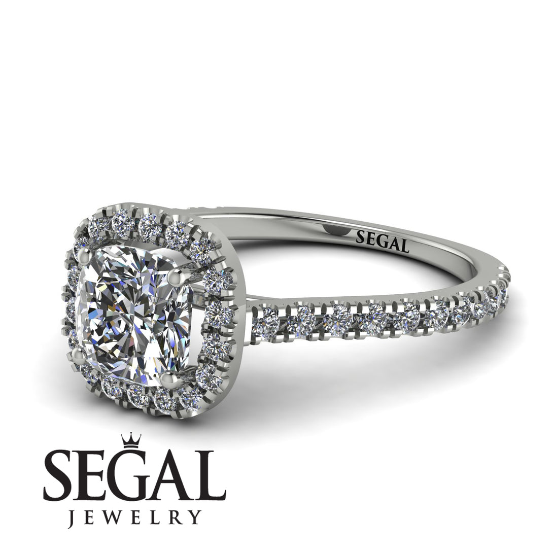 Cushion Diamond Halo Engagement Ring - Jade No. 3