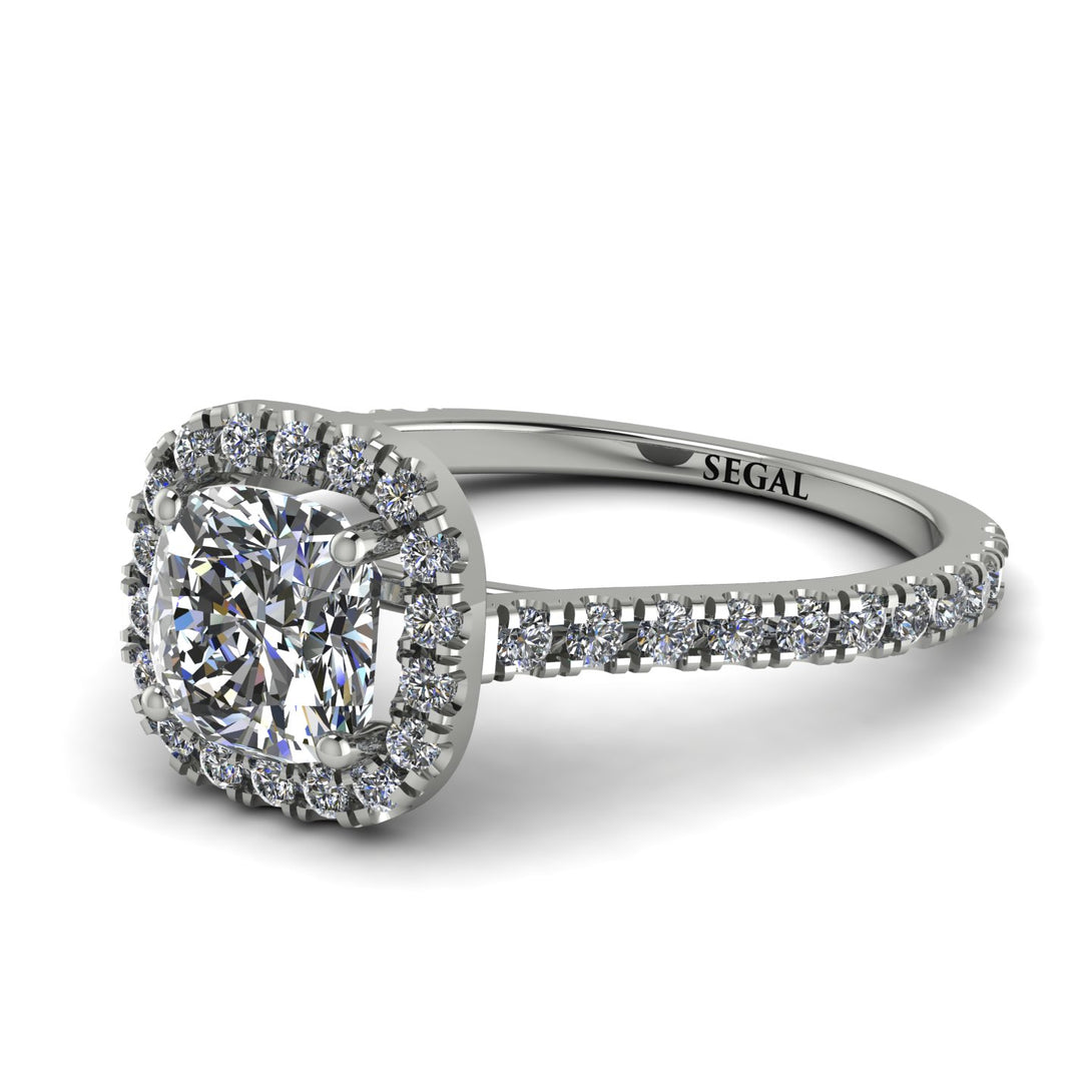 Cushion Diamond Halo Engagement Ring - Jade No. 3
