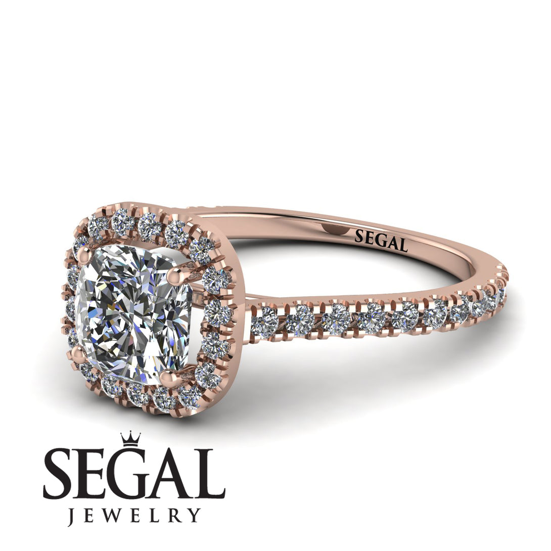 Cushion Diamond Halo Engagement Ring - Jade No. 2