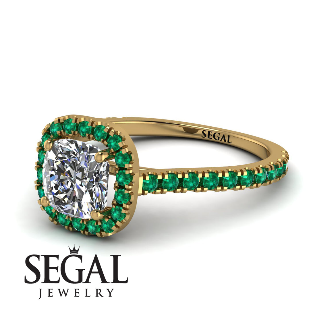Cushion Diamond Halo Engagement Ring - Jade No. 16