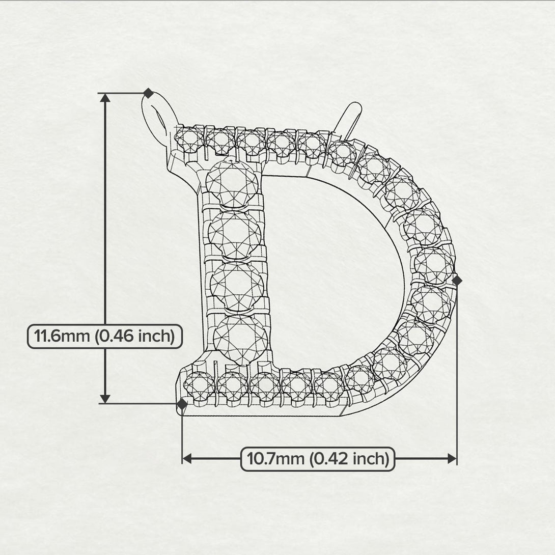 Diamond Gold Initial Necklace - D
