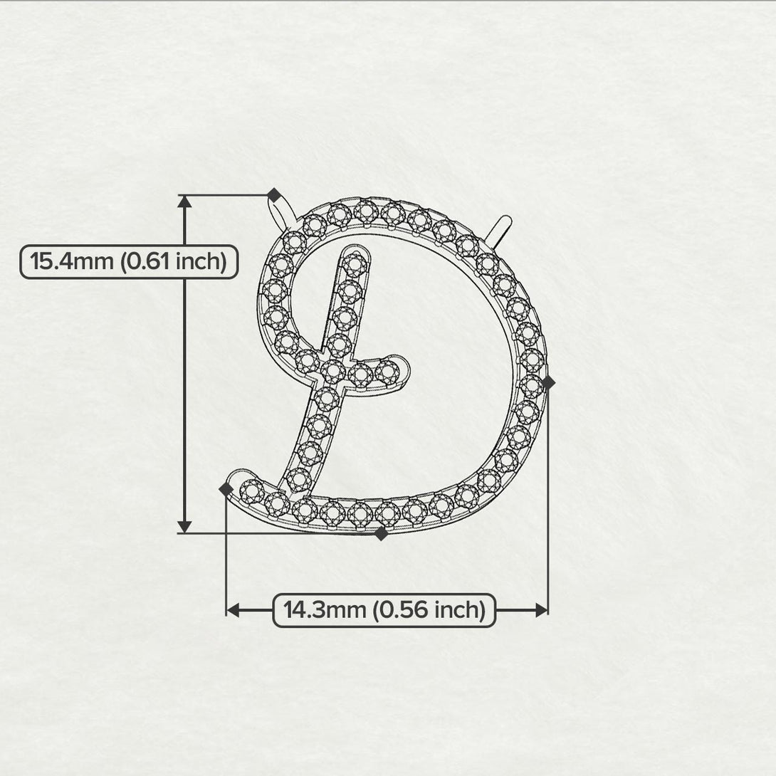 Diamond Gold Letter Necklace - D