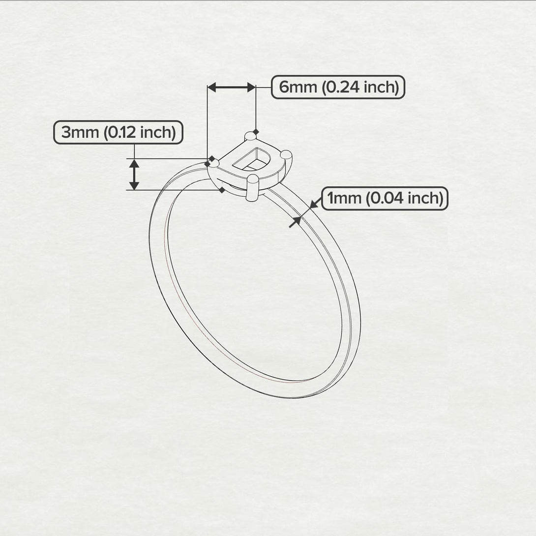 D Letter - Initial Rose Gold Diamond Ring