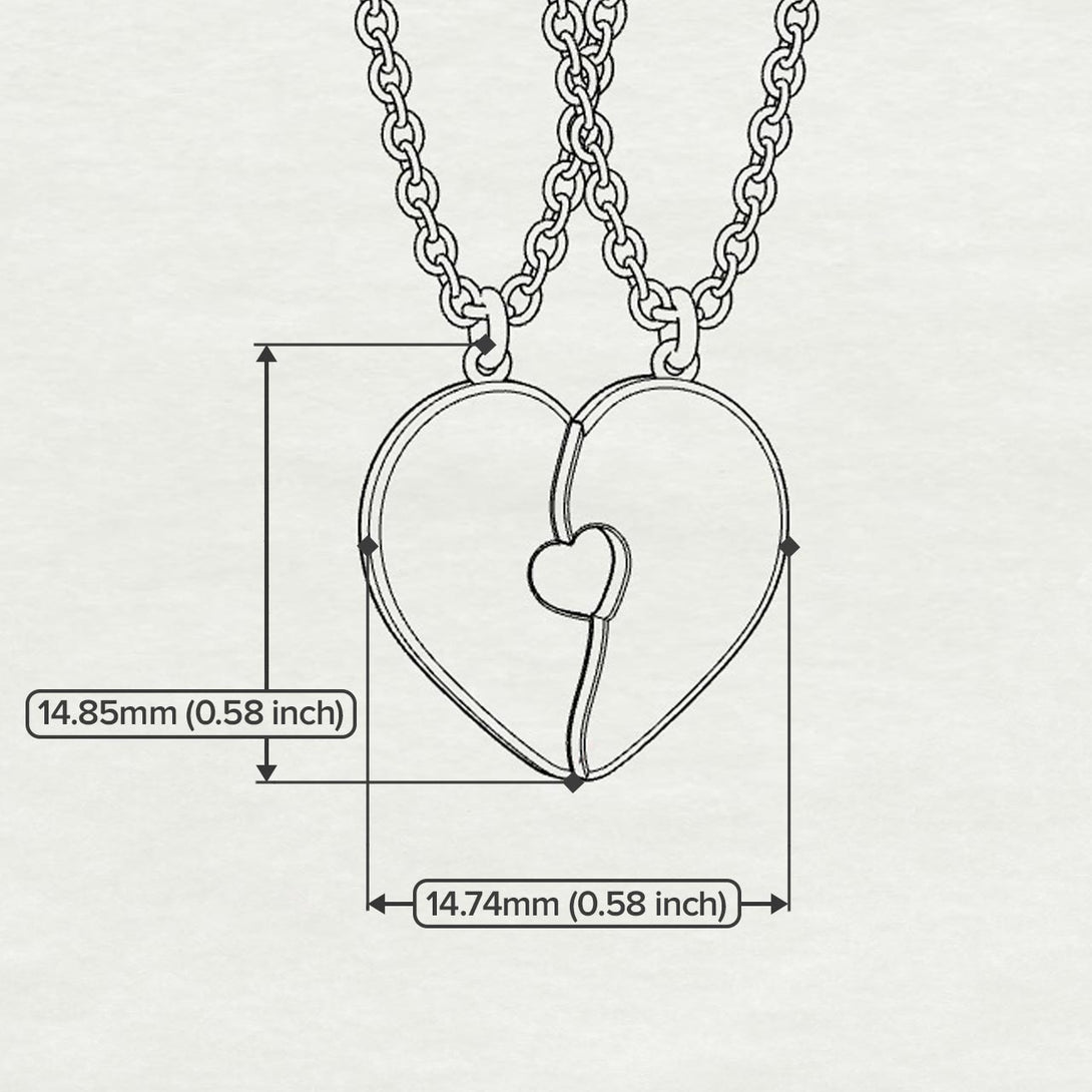 Two Half Heart Gold Couple Necklace - Denise No. 1