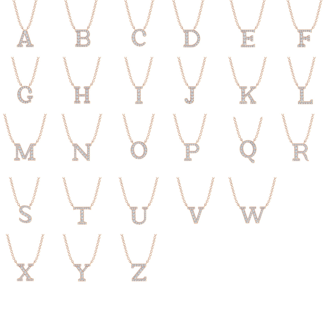 Diamond Gold Initial Necklace - B