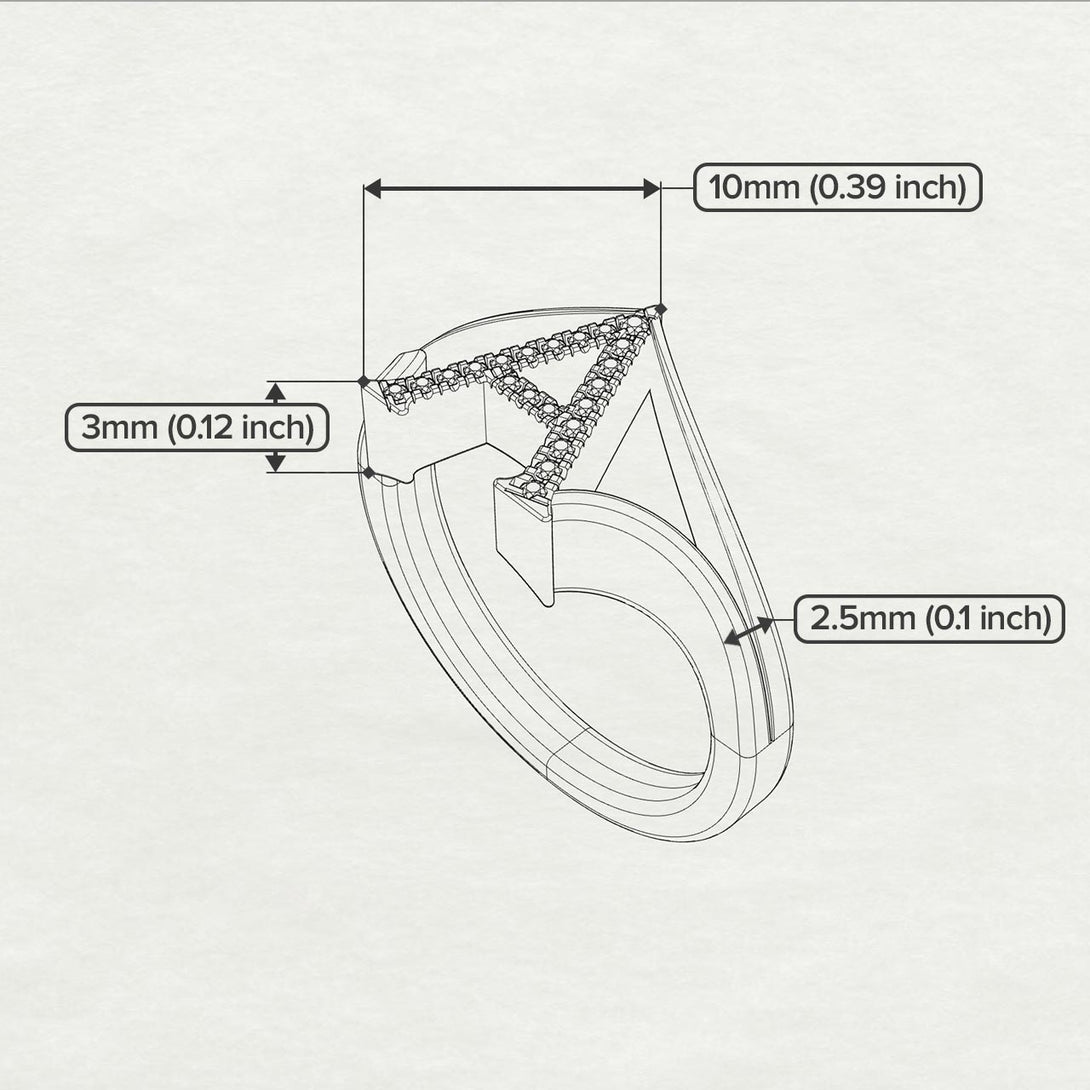 Black Diamond Initial A Ring