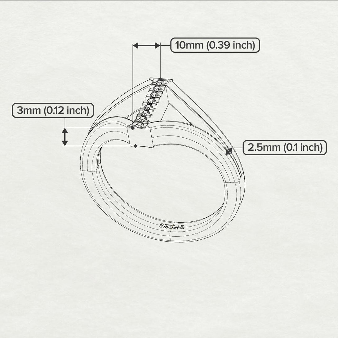 Black Diamond Initial I Ring