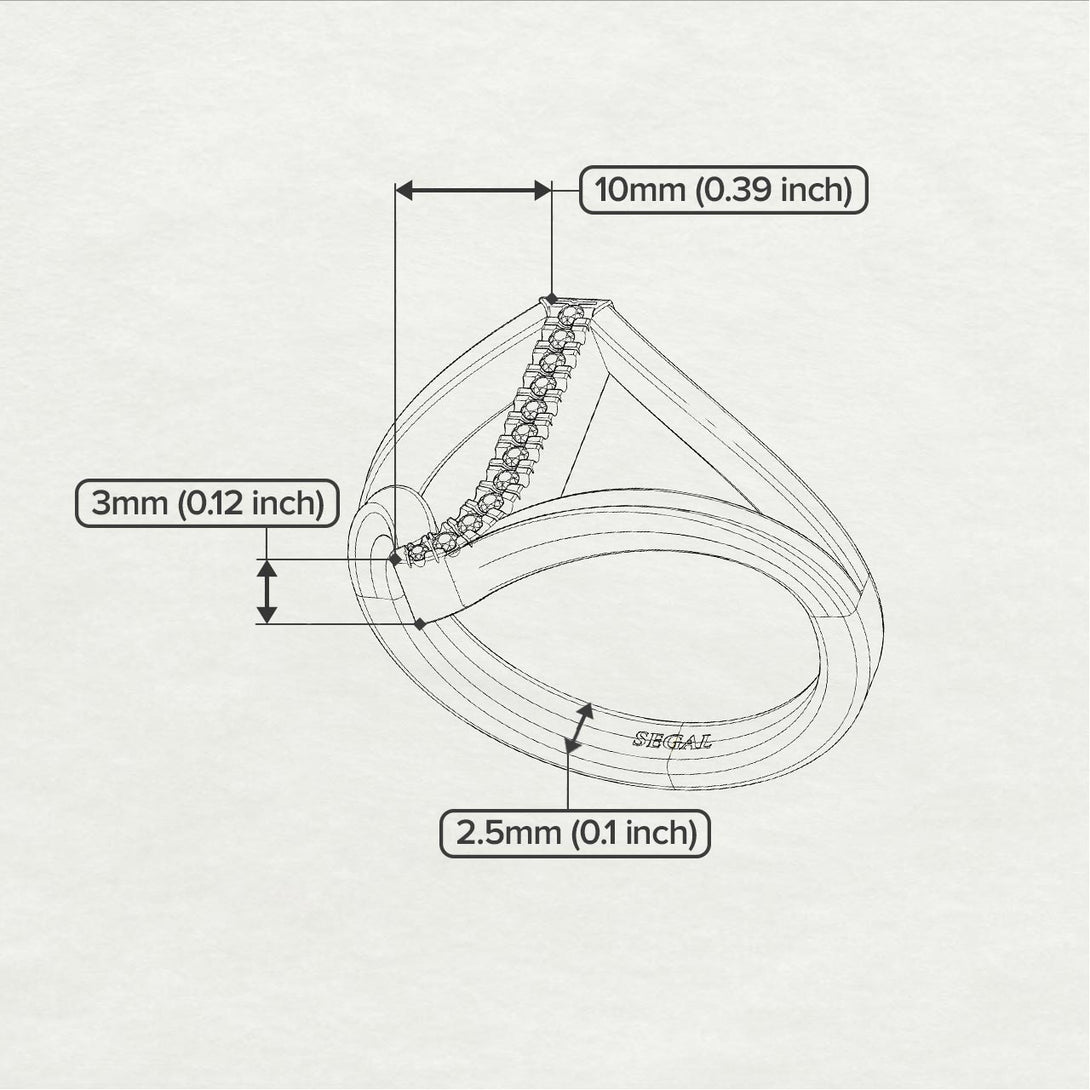 Black Diamond Initial J Ring