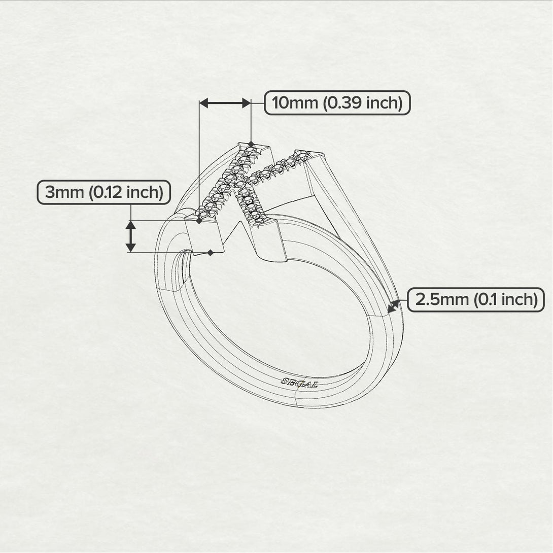 White Diamond Initial K Ring