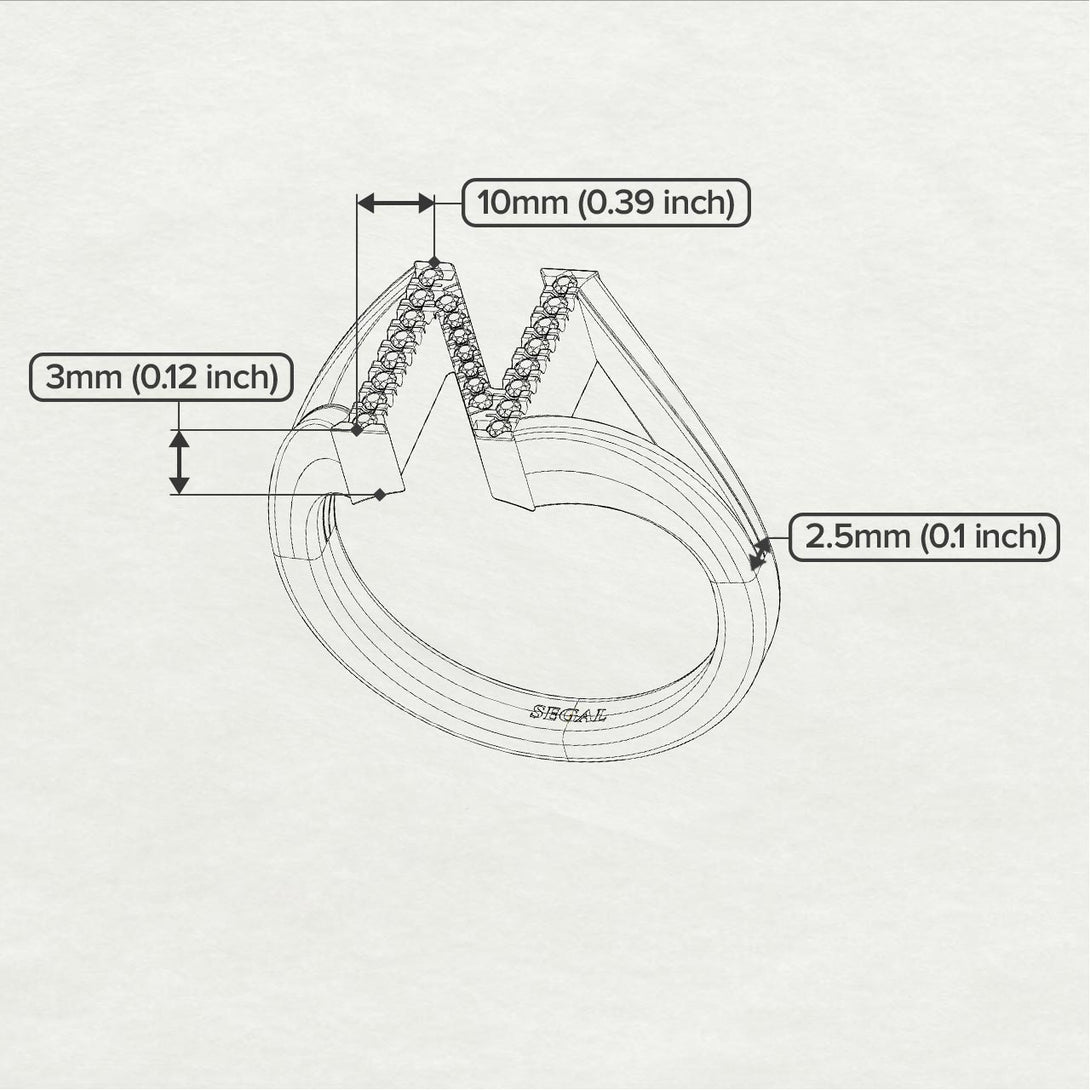 Black Diamond Initial N Ring
