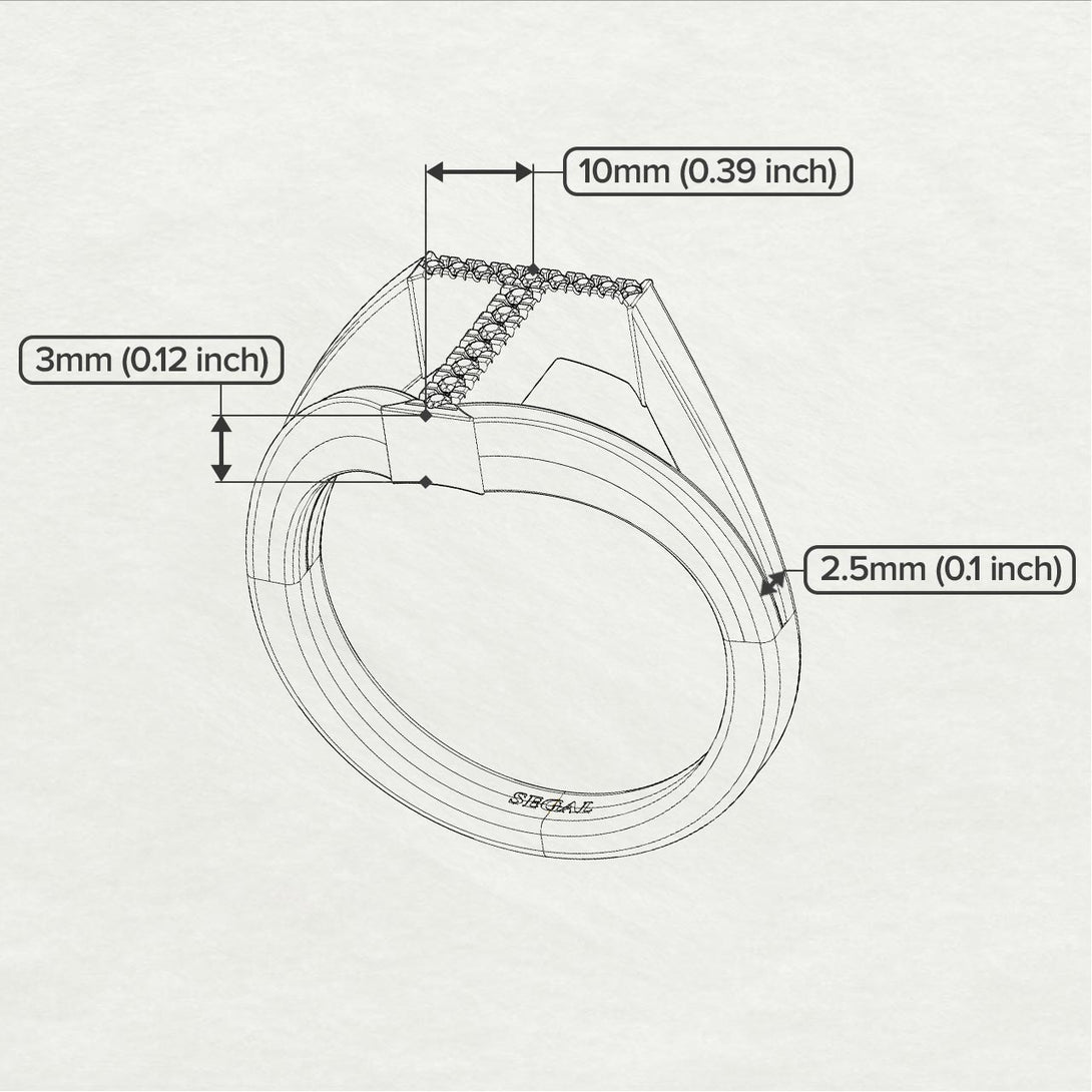 Black Diamond Initial T Ring