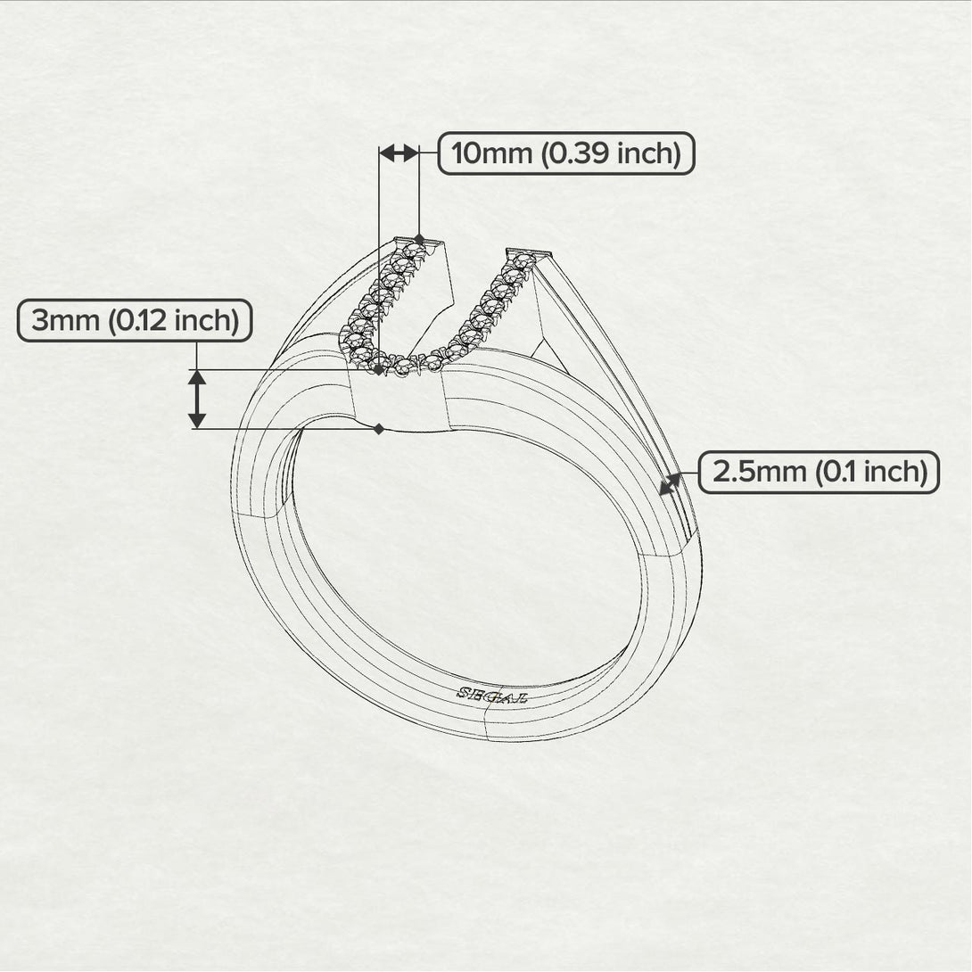 Black Diamond Initial U Ring