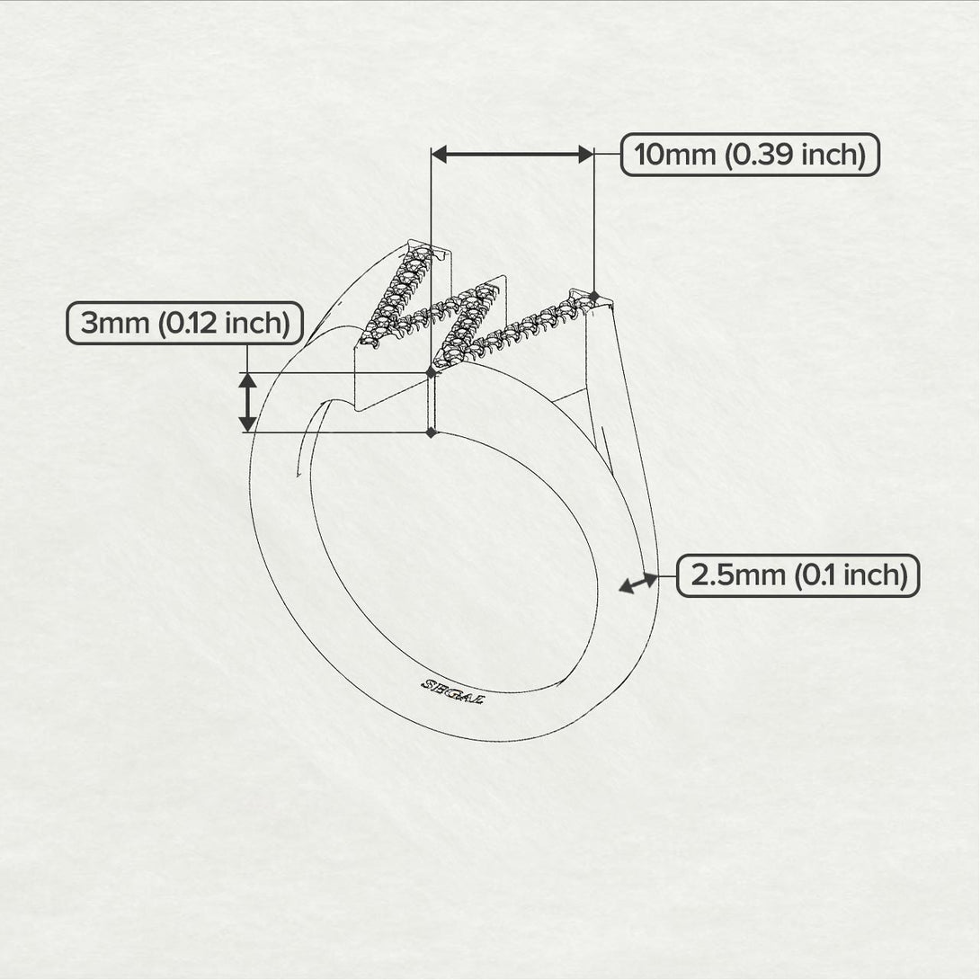 White Diamond Initial W Ring