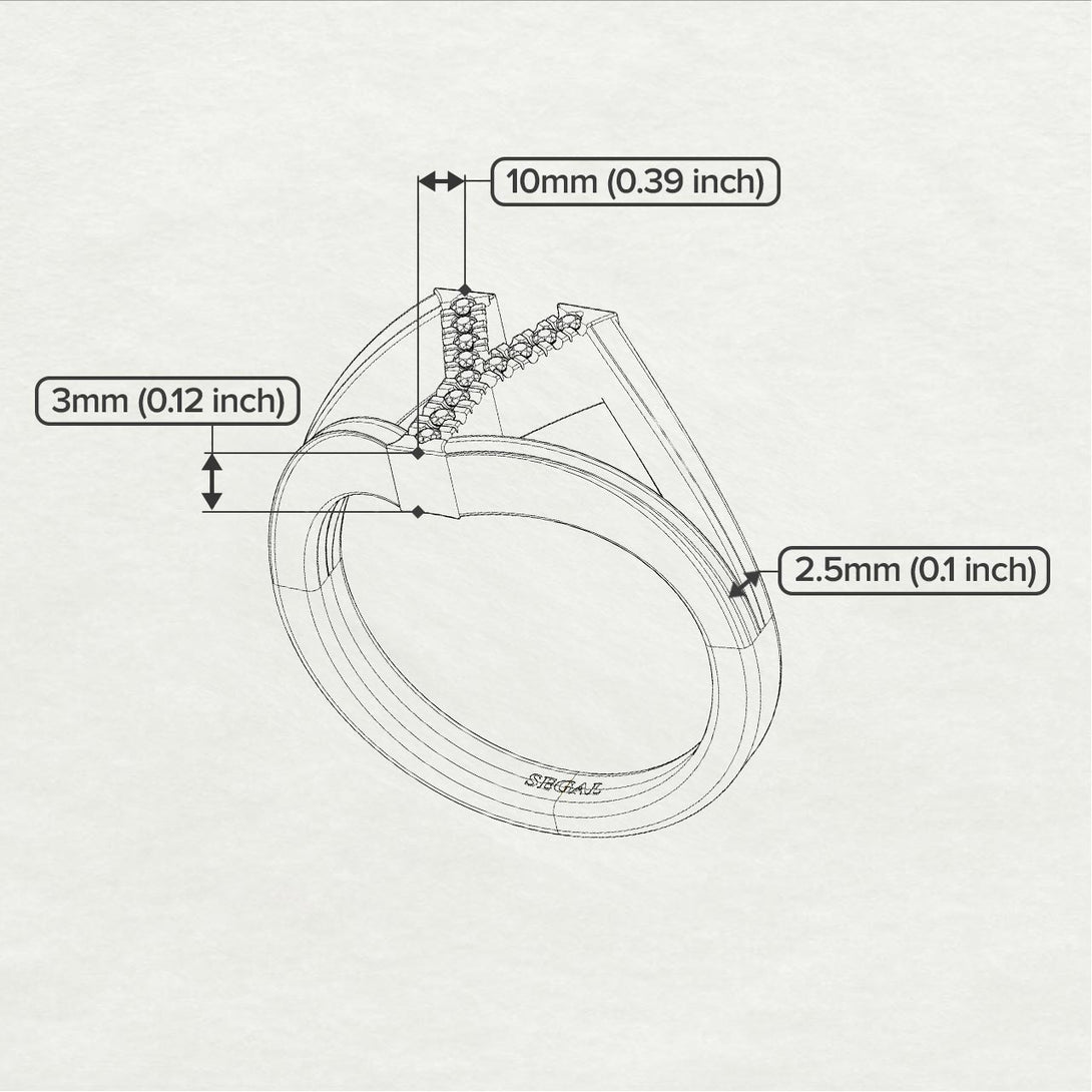 Black Diamond Initial Y Ring