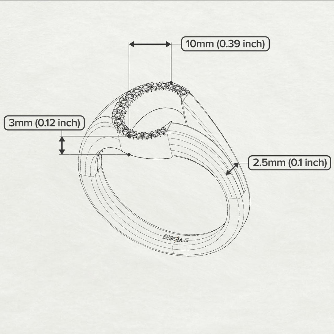 White Diamond Initial C Ring