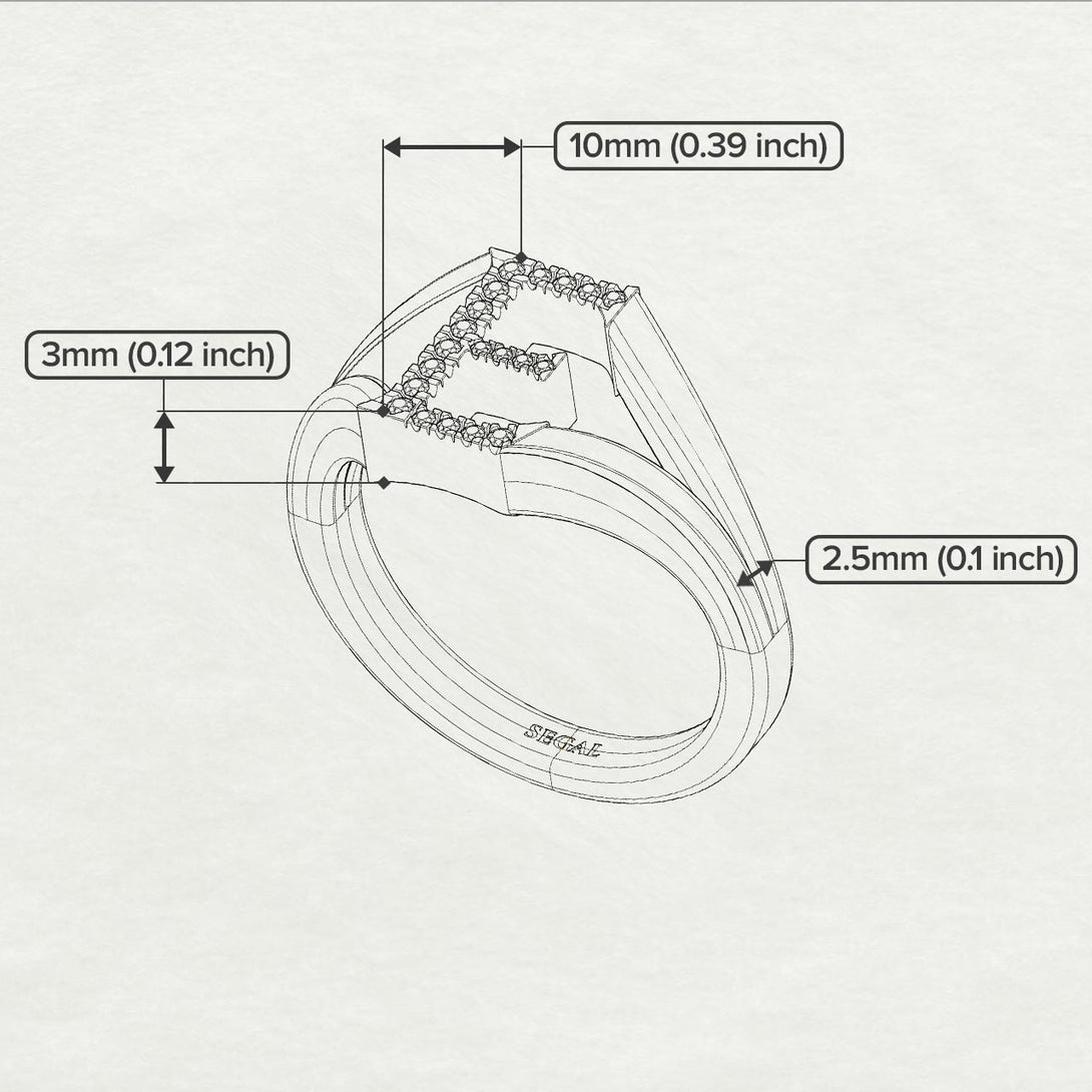 White Diamond Initial E Ring