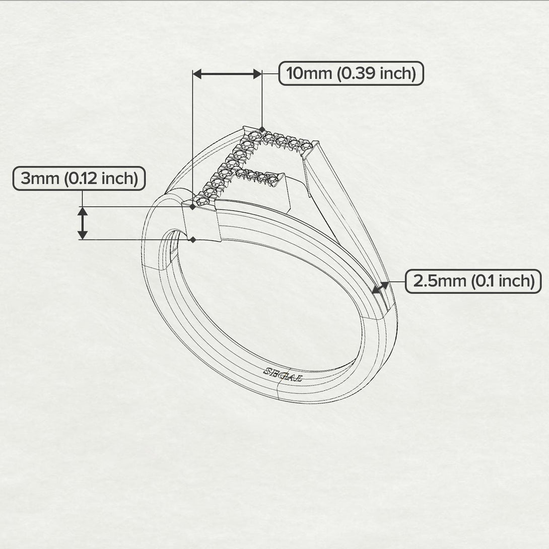 White Diamond Initial F Ring