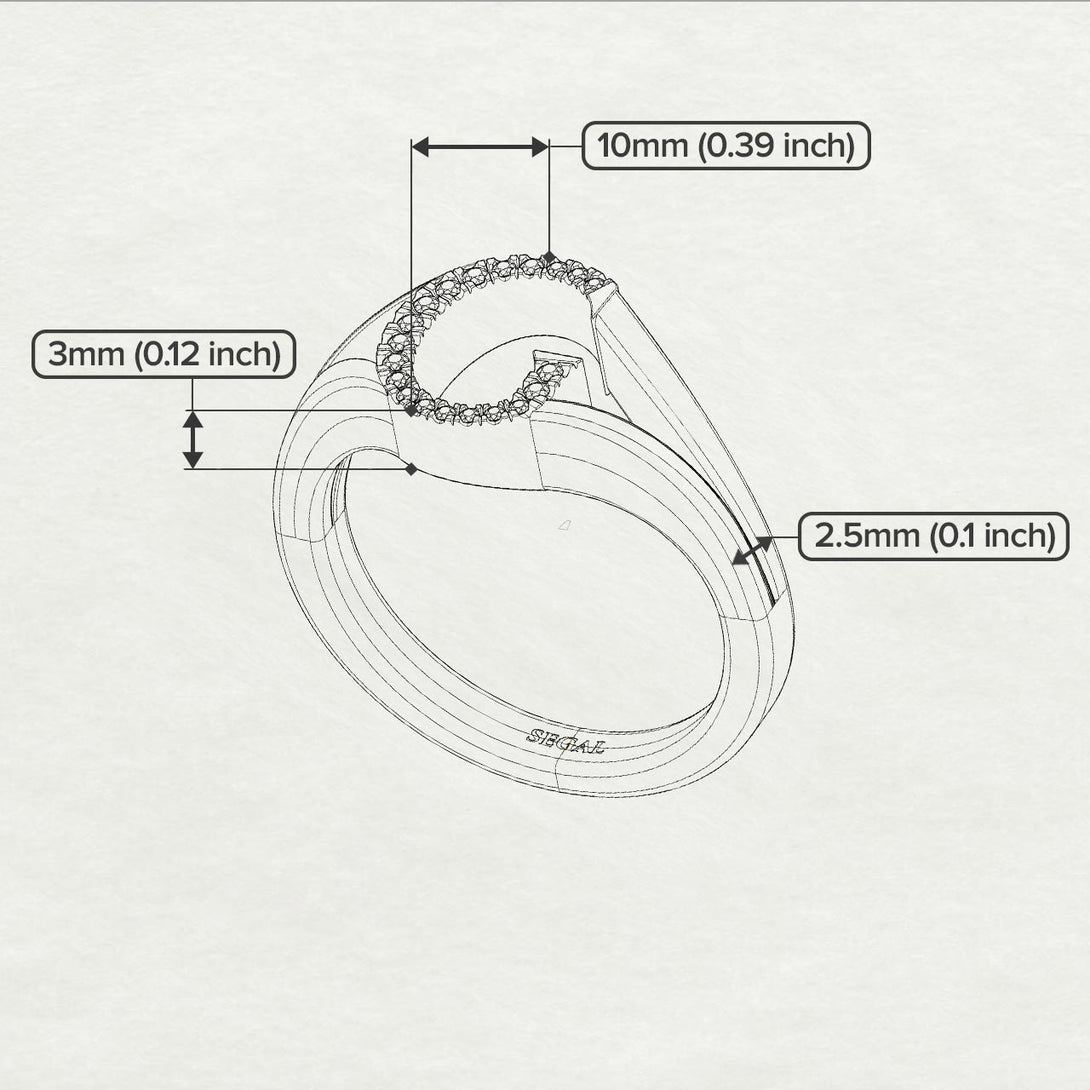 White Diamond Initial G Ring
